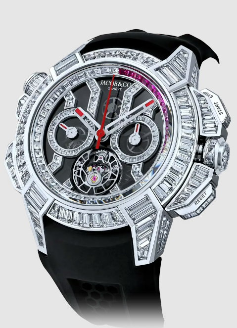 (image for) Jacob & Co epic x chrono tourbillon baguette BLACK CRYSTAL EC380.30.BD.BD.A Replica watch